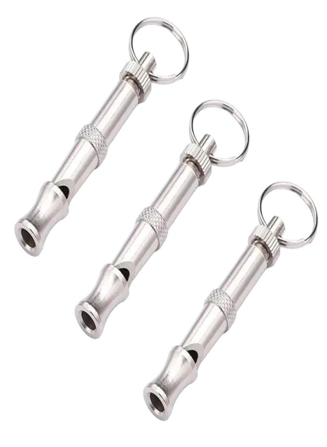 DPWOUM 3Pcs Silver Adjustable Ultrasonic Dog Whistle,Portable Whistle Pet Whistle Supersonic Whistle Dog Whistles for Pet Training,Training and Behavior Aids, Portable Pet Training Aid - Image 1